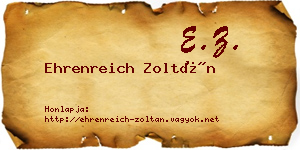 Ehrenreich Zoltán névjegykártya